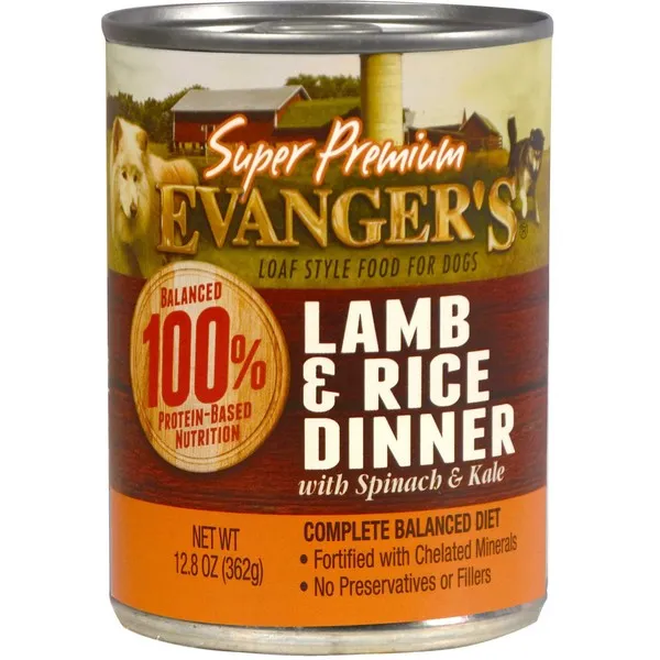 12/12.5 oz. Evanger's Super Premium Lamb & Rice Dinner For Dogs - Treat